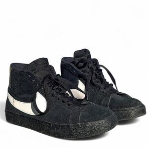 Nike Blazer Mid Black and White Suede Shoes